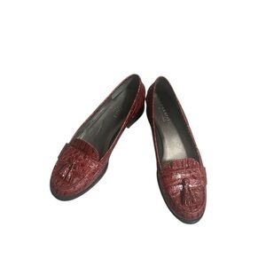 Talbots Embossed Loafers Burgundy Size 9